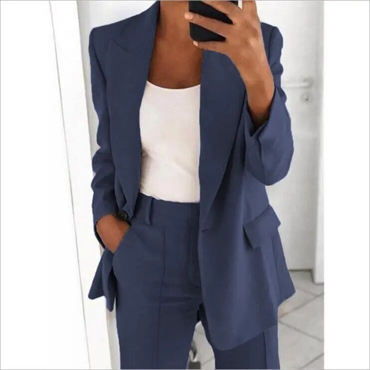 Blazer and Wide-Leg Trouser Ensemble