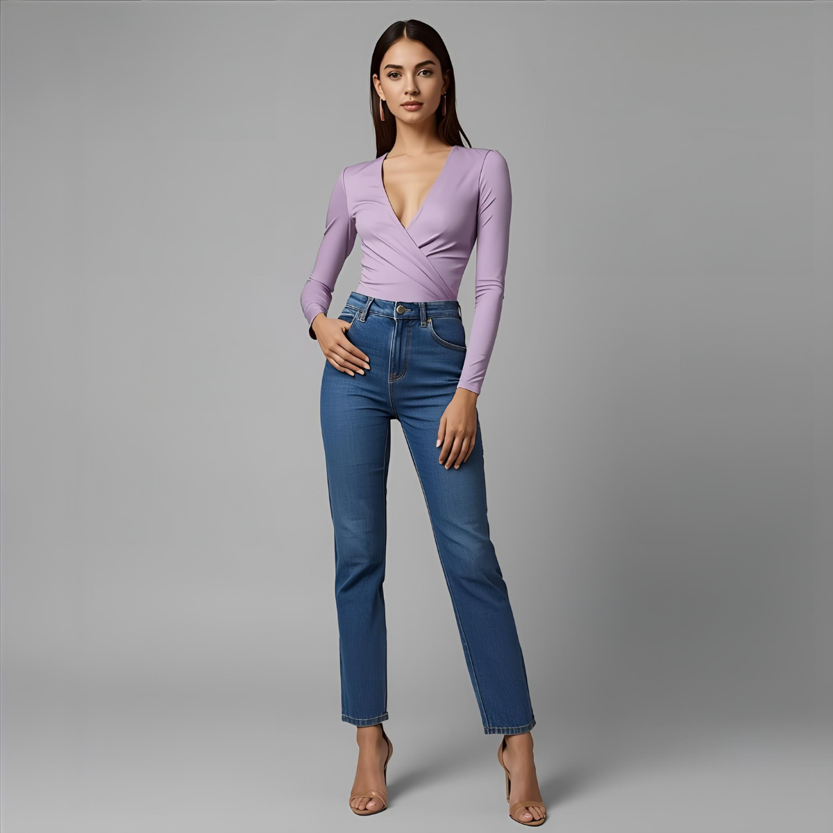 VIORELLA | Purple Long-Sleeve Elegant Classy Shirt