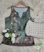 Watercolor Floral Sleeveless Blouse