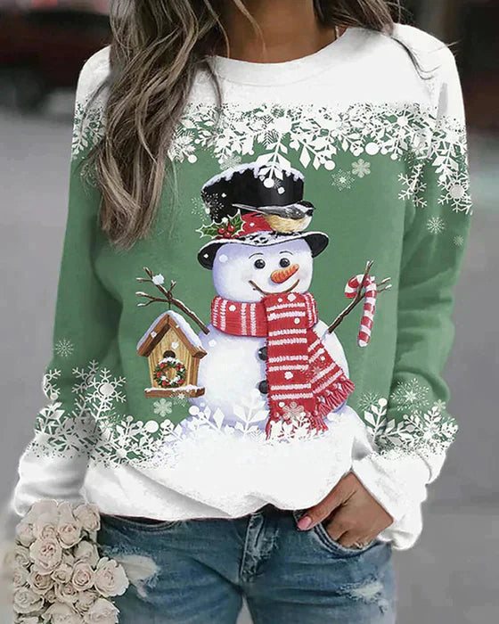 Freda - Vibrant Snowman Sweater Design