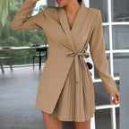 Classic Solid Blazer Dress