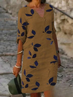 Floral Print Half Sleeve Dress for Women