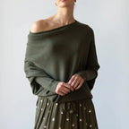Asira - Off-Center Draped Sweater