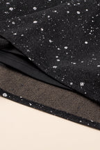 Chic Black Glitter Dress Featuring a Sophisticated Mesh Overlay