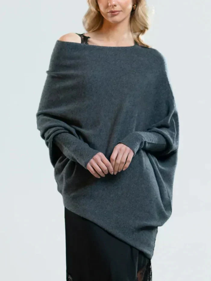 Asira - Off-Center Draped Sweater