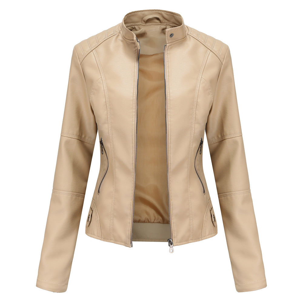 Collar-Free Biker Jacket