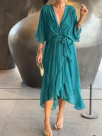Chic V-Neck Chiffon Gown