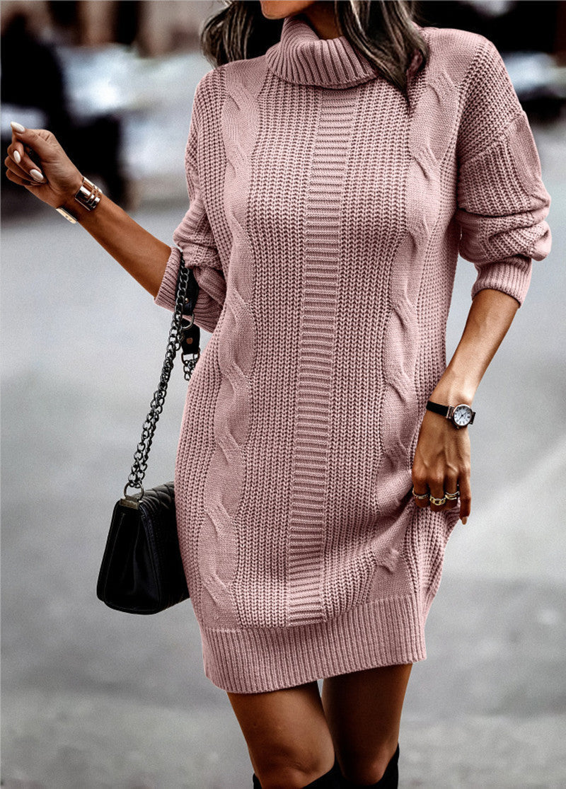 Ribbed Knit Sweater Dress for Women
