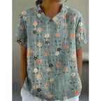 Floral Cotton Blouse with Pastoral Charm