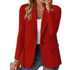 Button-Closure Women's Blazer with Practical Pockets
