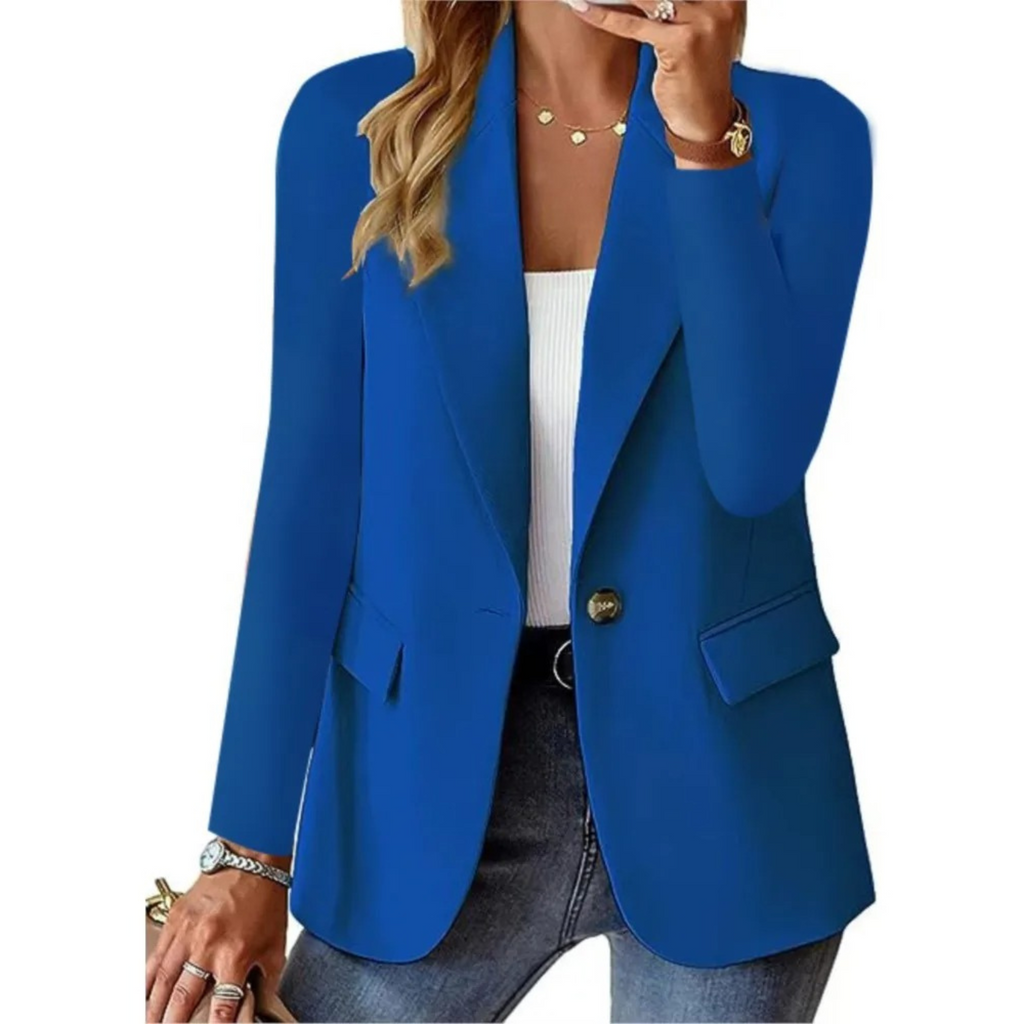 Button-Closure Women's Blazer with Practical Pockets