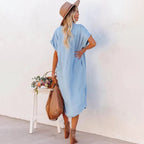 Ayla Short Sleeve Denim Dress