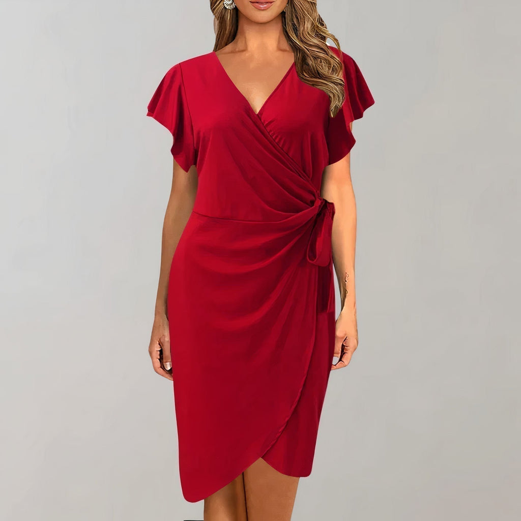 Chic V-Neck Wrap Dress for Women - Perfect for Summer
