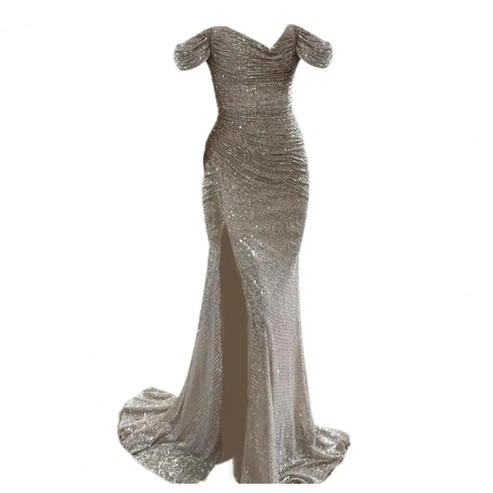 Chic V-Neck Evening Gown