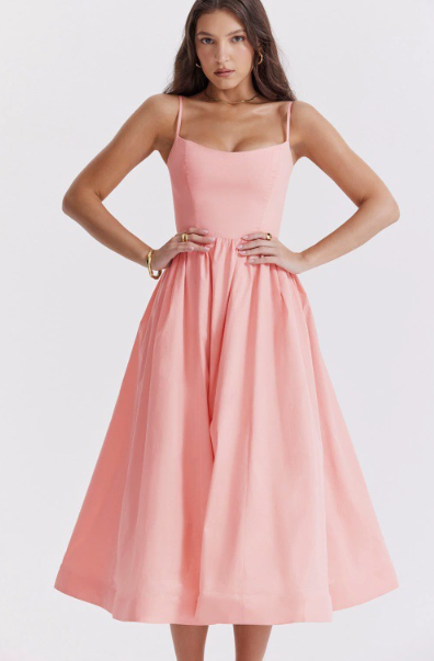 Chic Midi Dress Featuring Elegant Back Lacing Design