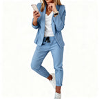 Stylish Women's Blazer and Jogger Set – Coordinated Blazer and Pant Outfit