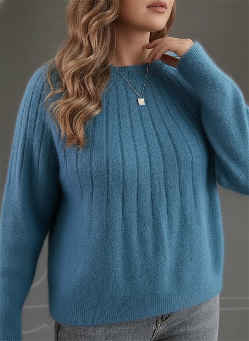 Cozy Plus Size Women's Ribbed Knit Sweater