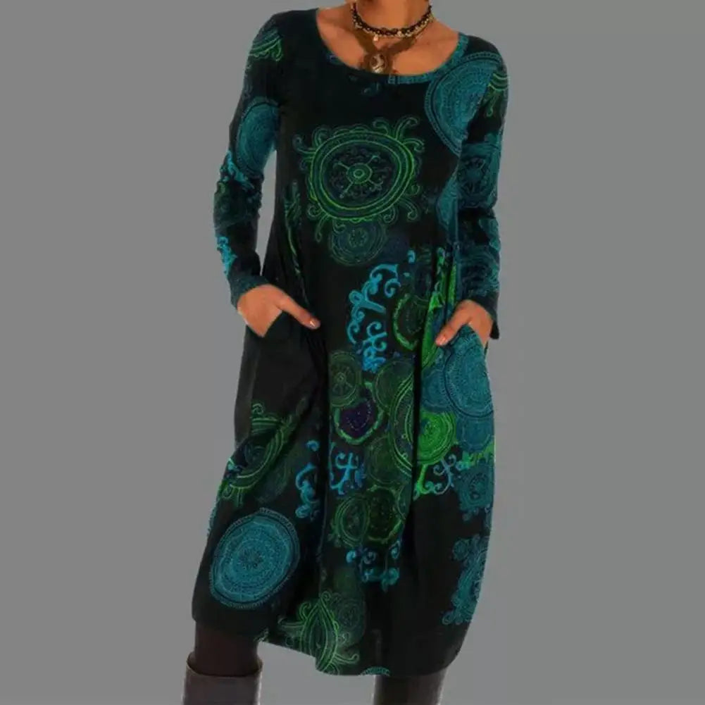 Women's Bohemian Round Neck Dress
