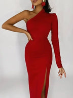 Chic One-Shoulder Elegant Dress