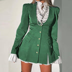 Blazer Dress with Ruffle Accents