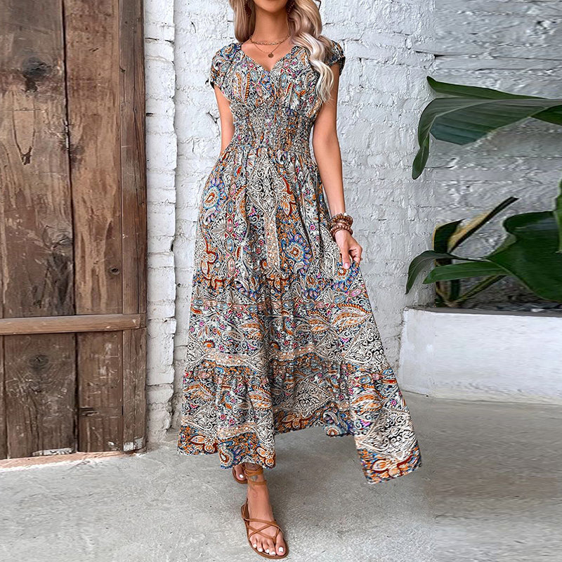Vintage-Inspired Bohemian Maxi Dress