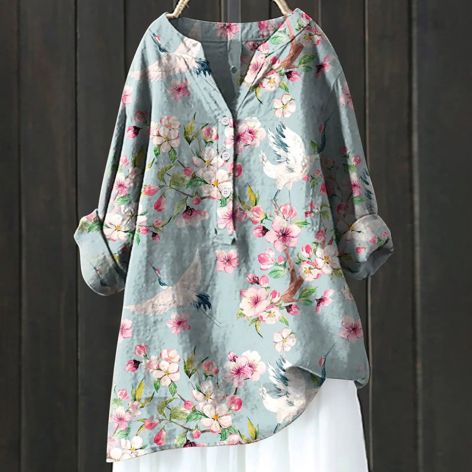 Relaxed Floral Pattern Blouse