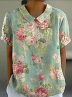 Floral Print Cotton Blouse