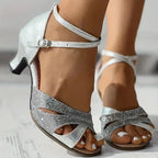 Glittering Women's Heeled Sandals