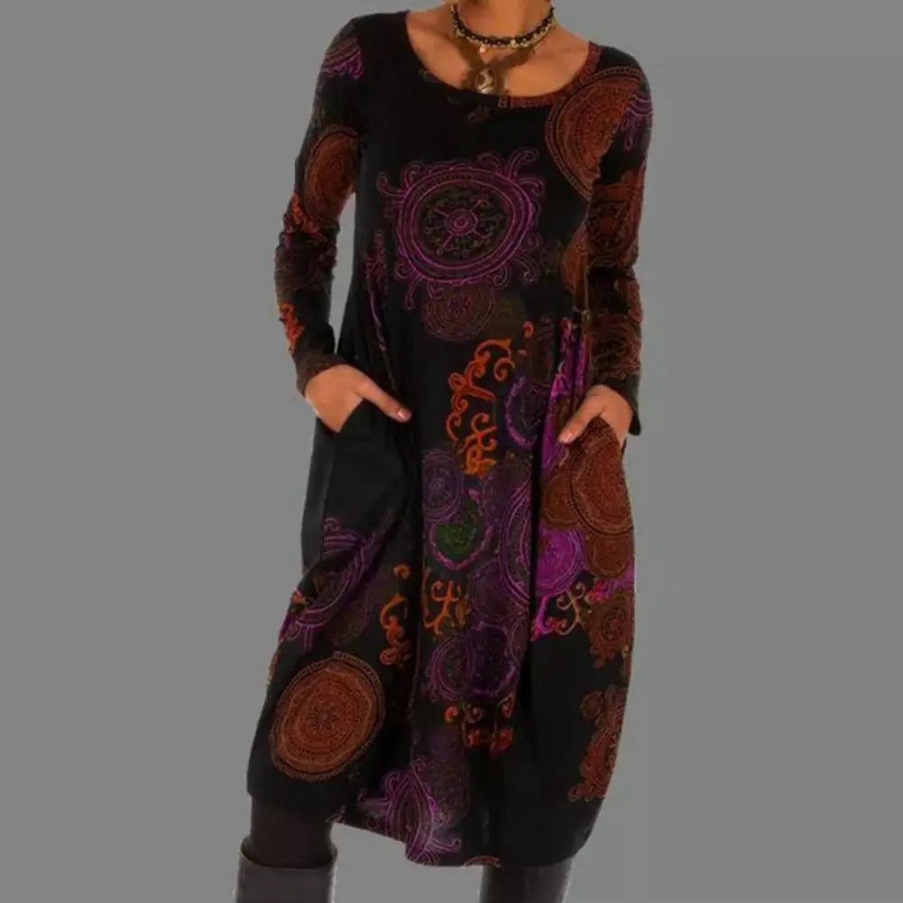 Women's Bohemian Round Neck Dress