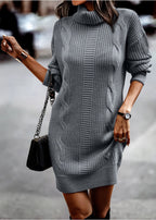 Ribbed Knit Sweater Dress for Women