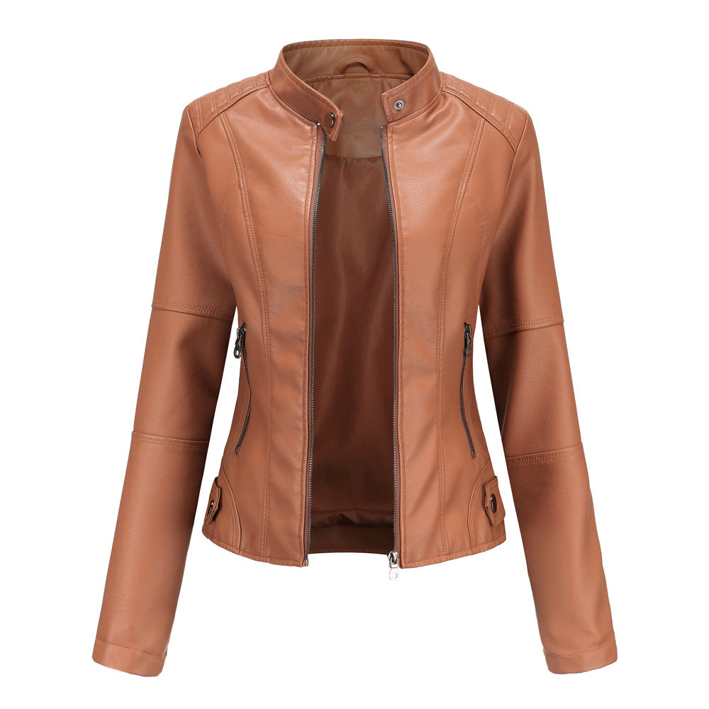 Collar-Free Biker Jacket