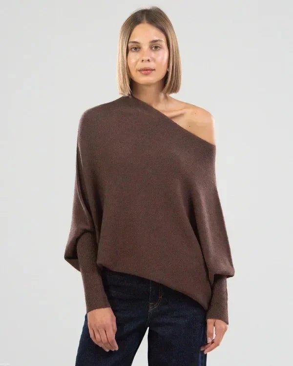 Asymmetrical Draped Sweater by Paulina