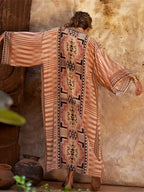 Plus Size Boho Kimono with Adjustable Tie Belt