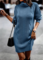 Ribbed Knit Sweater Dress for Women