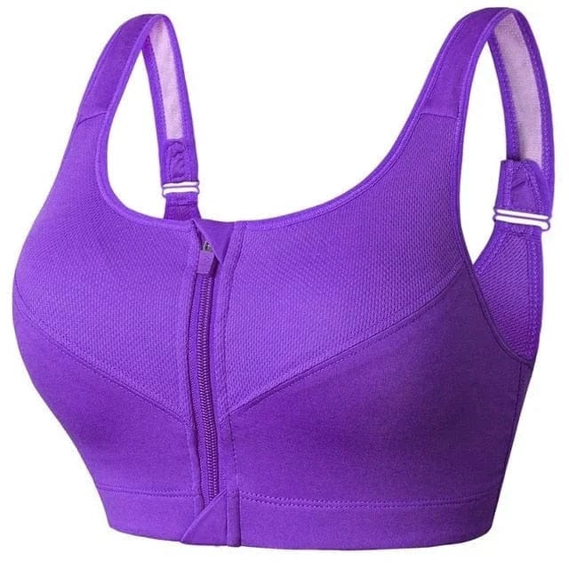 Plus Size Sports Bra Featuring Innovative Zipper Design