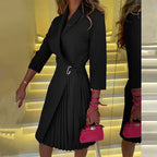 Chic Notched Collar Blazer Dress